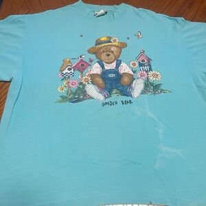 Faded Glory Vintage oversized Gardening Bear Tee